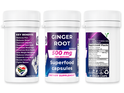 500mg Ginger Root 4:1 Extract Capsules - NMSA