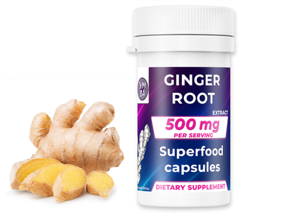 500mg Ginger Root 4:1 Extract Capsules (x30) - NMSA