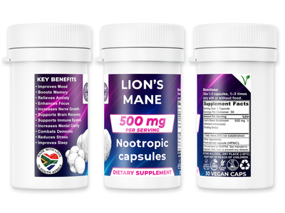 500mg Lion's Mane Mushroom Capsules - NMSA