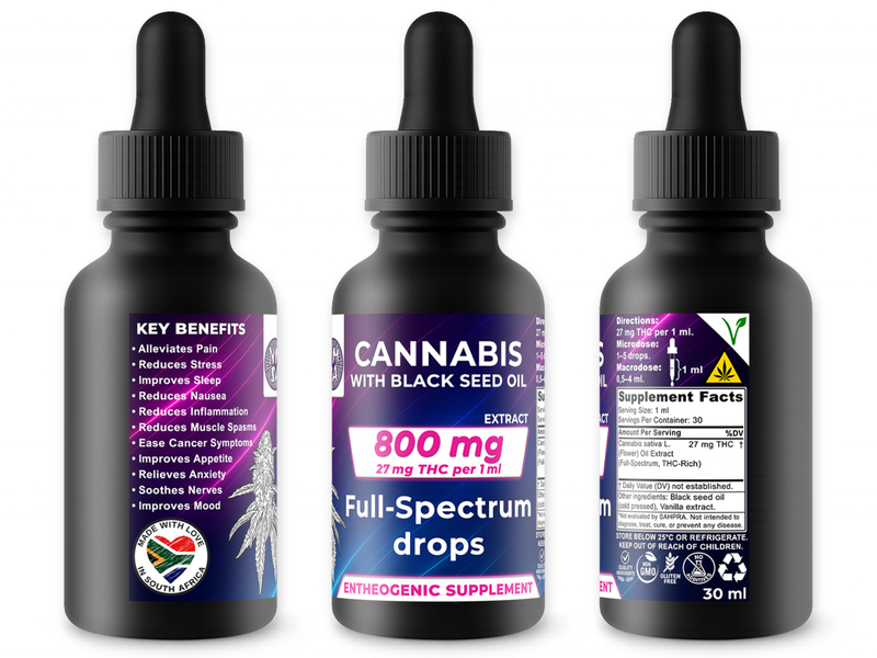 THC Cannabis with Black Seed Oil Full-Spectrum Drops 30ml - NMSA