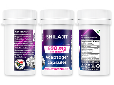 600mg Shilajit 4:1 Extract Capsules - NMSA