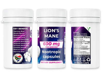 600mg Lion's Mane Mushroom 10:1 Extract Capsules - NMSA