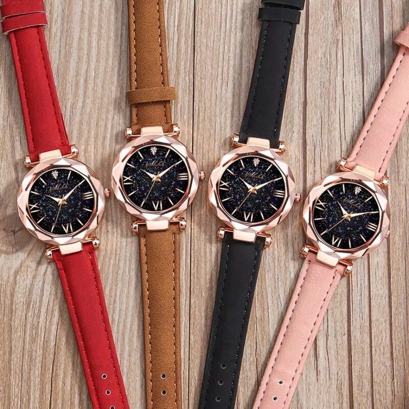 Women Ladies Girl Stainless Steel Band Bracelet Crystal Dial Quartz Wrist Watch