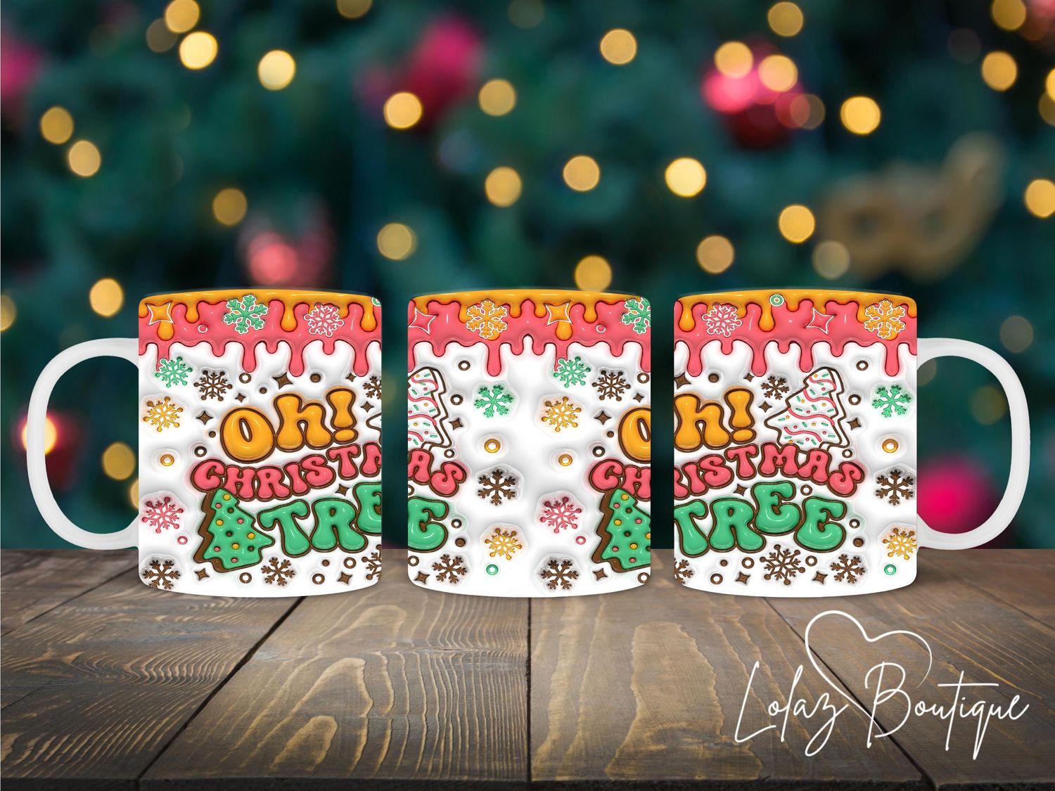 Christmas inflated puff 11oz mug