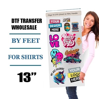 Direct to Film (DTF) Transfer for 3XL & 4XL Shirts (13")