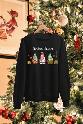 Unisex Christmas Gnomes Design Sweatshirt