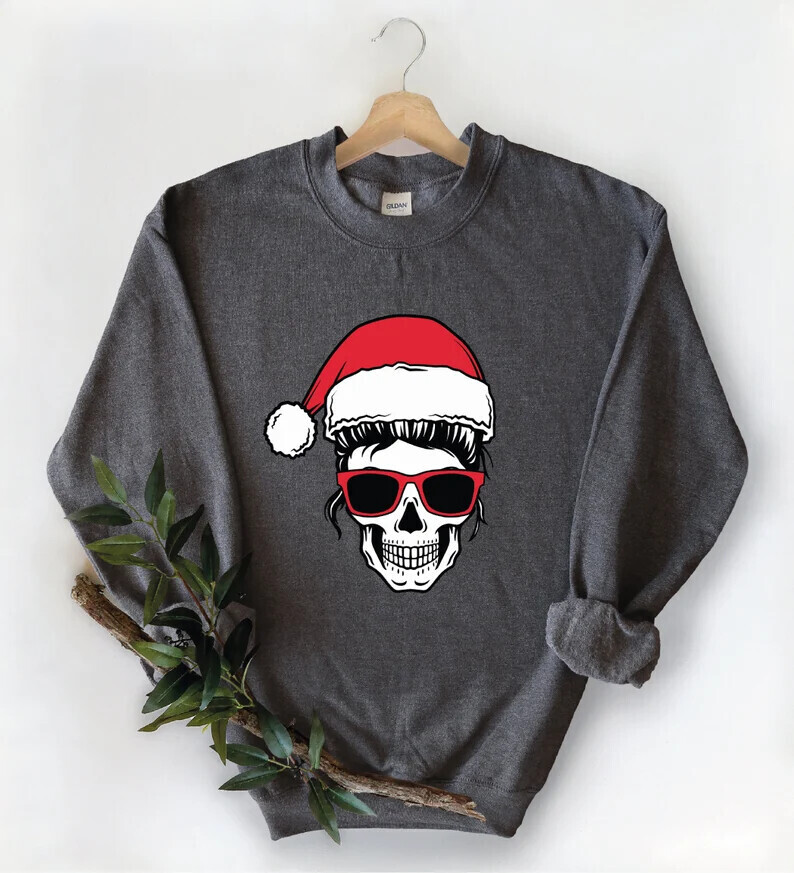 Unisex Christmas Skull Design Sweatshirt