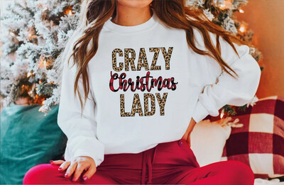 Unisex Crazy Christmas Lady Design Sweatshirt