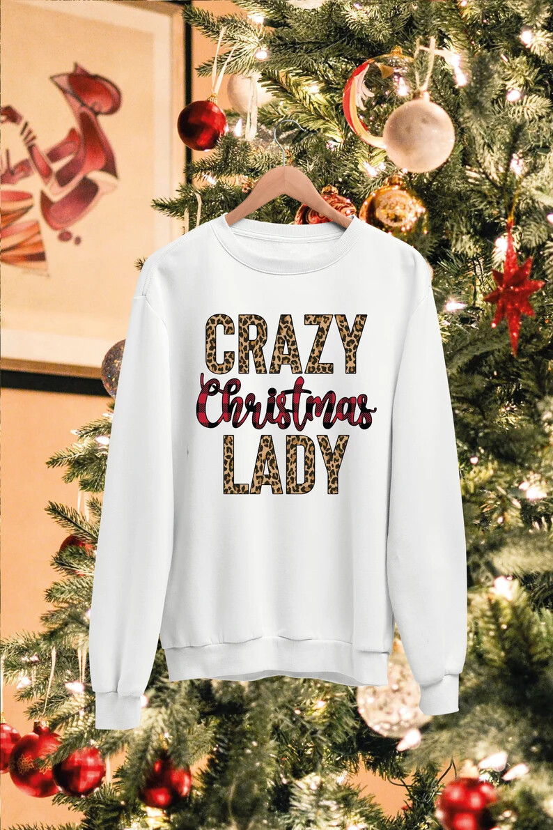 Unisex Crazy Christmas Lady Design Sweatshirt
