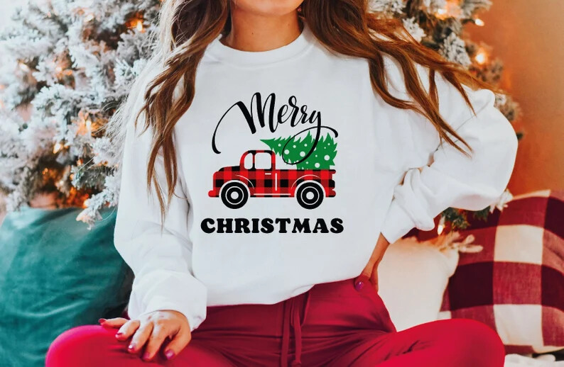 Unisex Buffalo Plaid Red Merry Christmas Sweatshirt