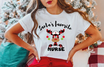 Woman Santa's Favorite Nurse Shirt