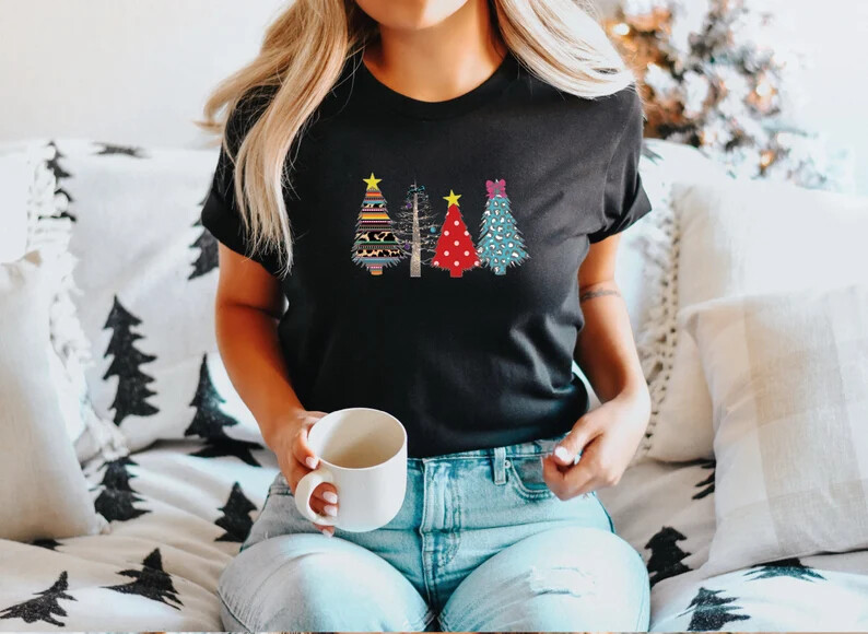 Unisex Christmas Trees Design Shirt