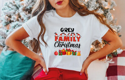 Unisex Grey Family Christmas Shirt