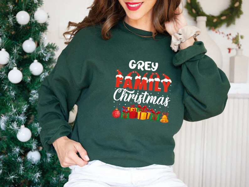Unisex Grey Family Matching Christmas Sweatshirt