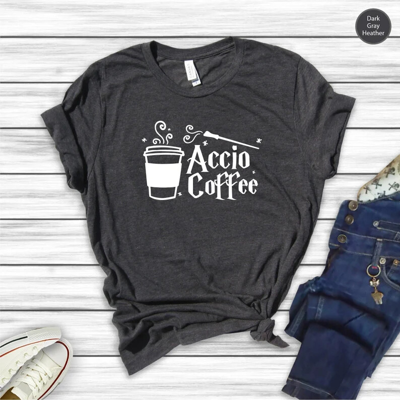 Unisex Accio Coffee Wizarding Coffee Lover Shirt