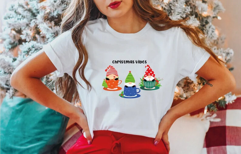 Christmas Cute Vibes Gnomes Design Shirt