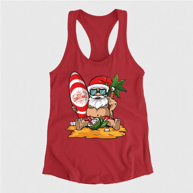 Woman Summer Christmas In July Tank V-Neck