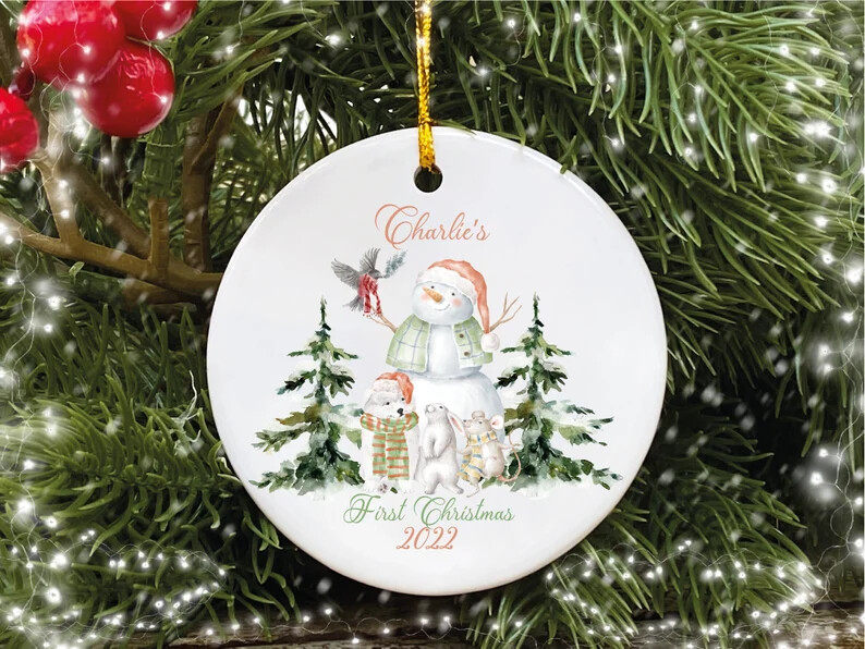 Personalized Christmas Snowman Ornament