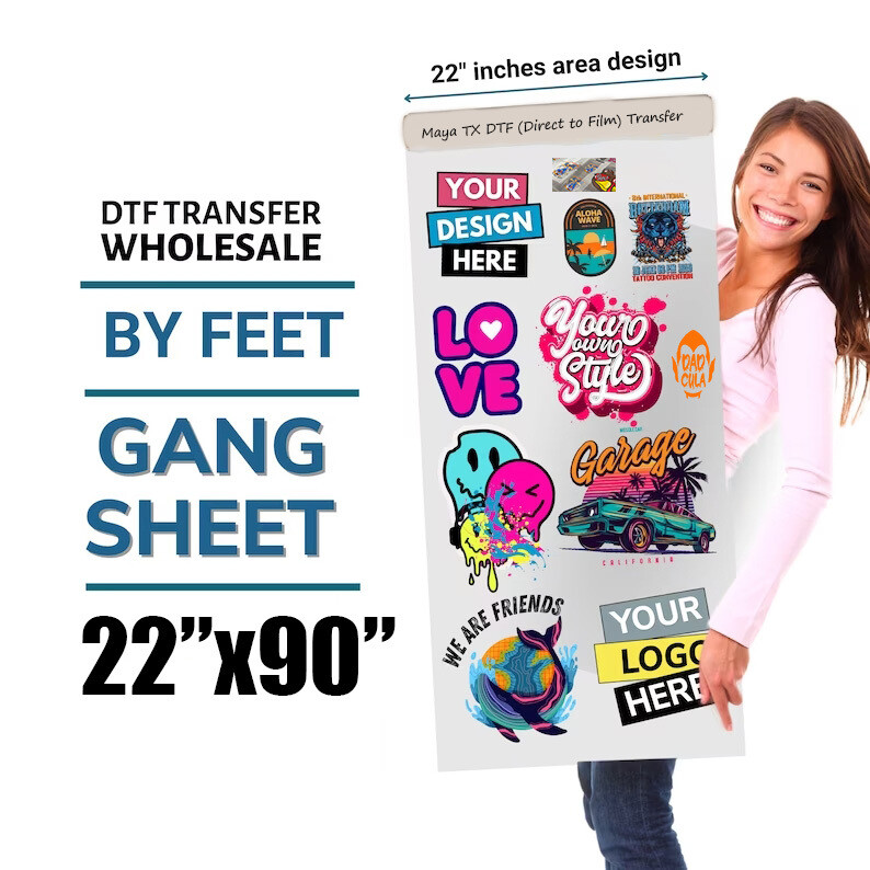 Direct to Film (DTF) Transfer Gang Sheet 22"x90"