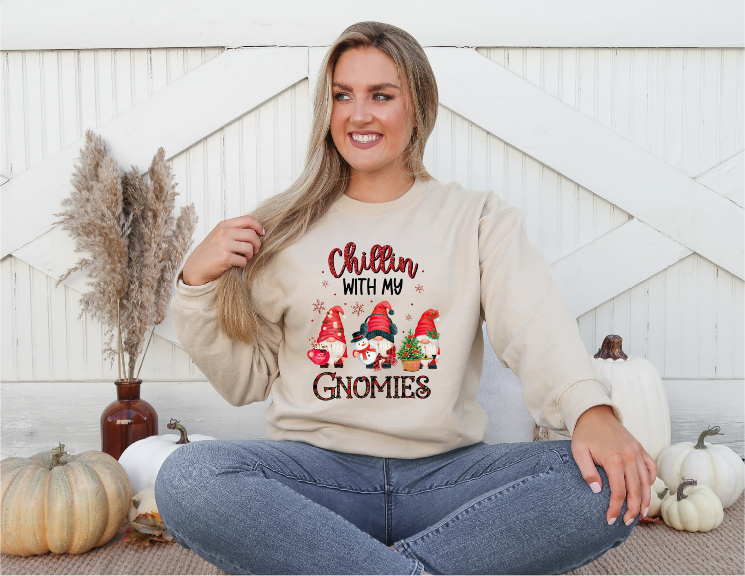 Gnome Sweatshirt Tree Design Christmas