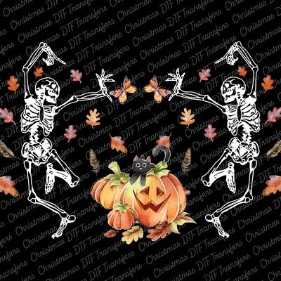 Halloween Skeleton Design Halloween DTF Transfer Ready To Press