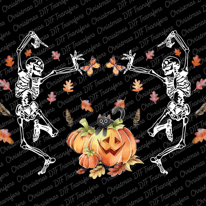 Halloween Skeleton Design Halloween DTF Transfer Ready To Press