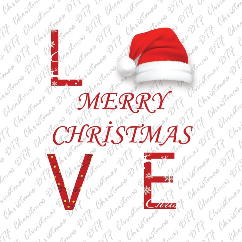 Love Christmas Design DTF Transfers  Ready To Press