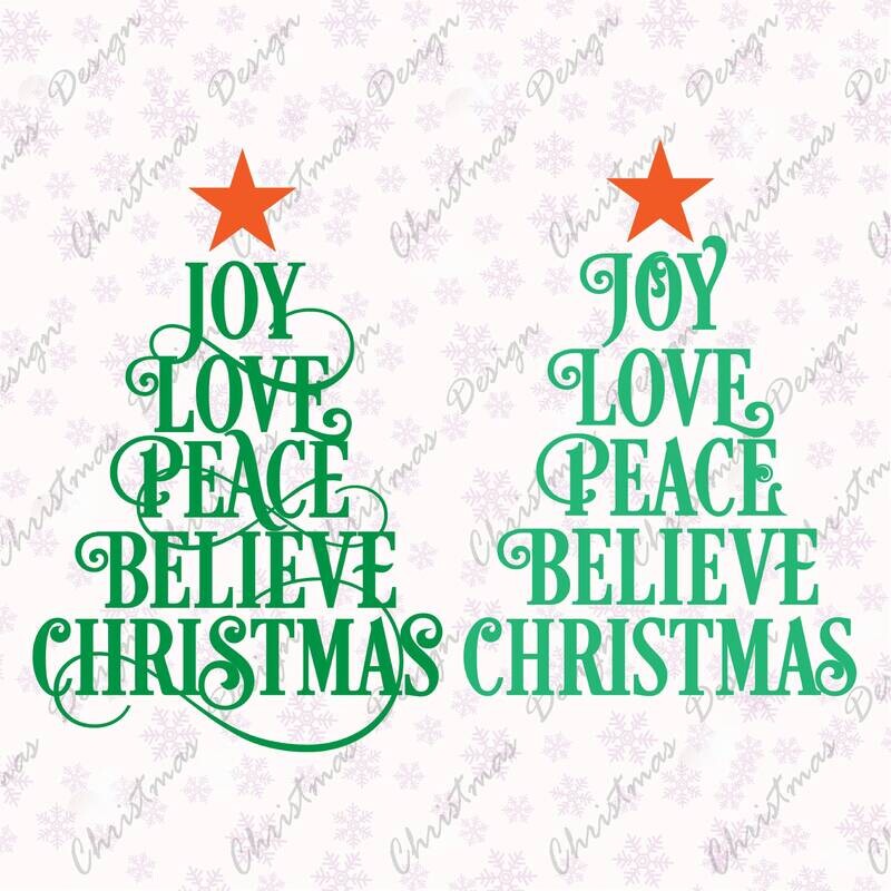 Joy Love Peace Believe Christmas  Ready To Press