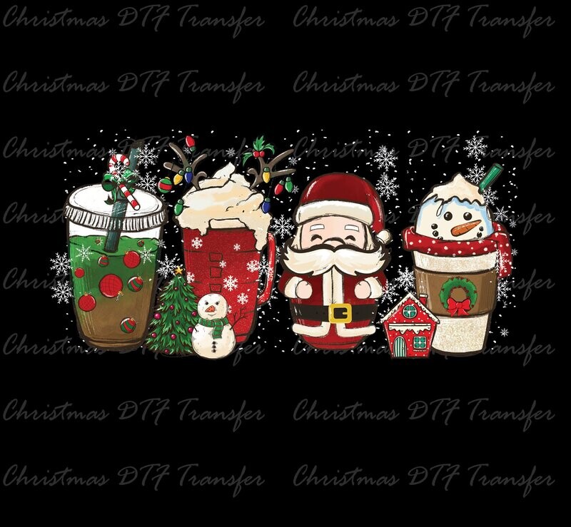 Christmas Coffee Ready To Press DTF Transfers