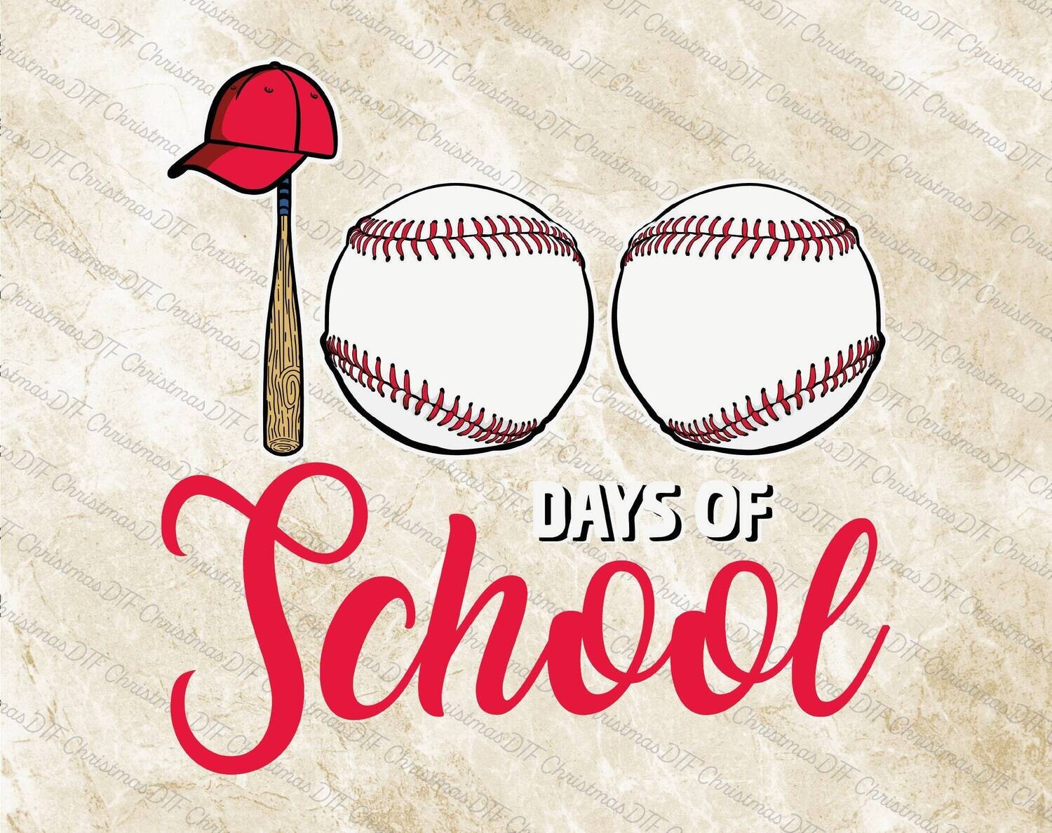 100 days of shcool Baseball Design  Ready To Press