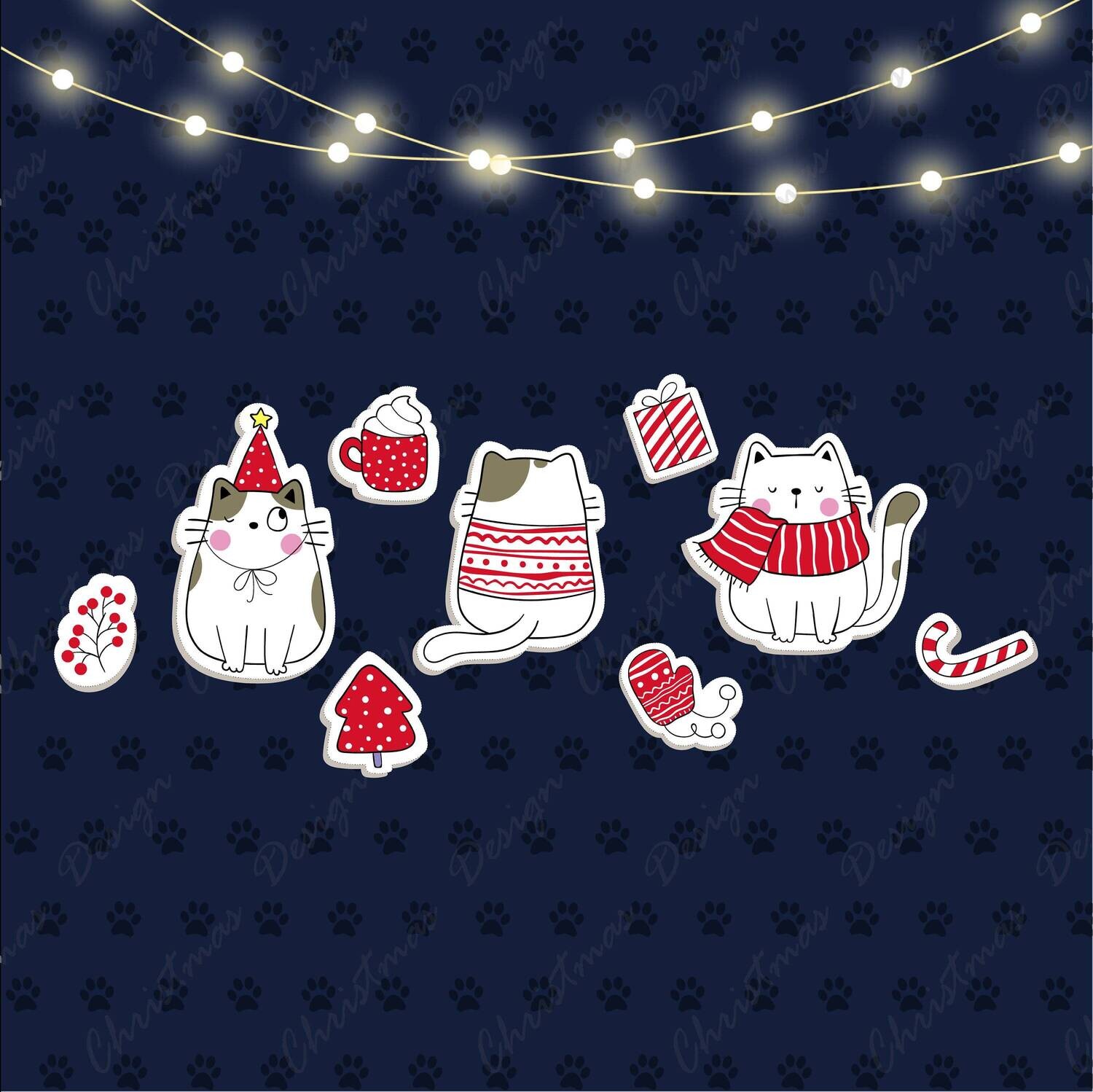 Christmas Cats Design Ready To Press