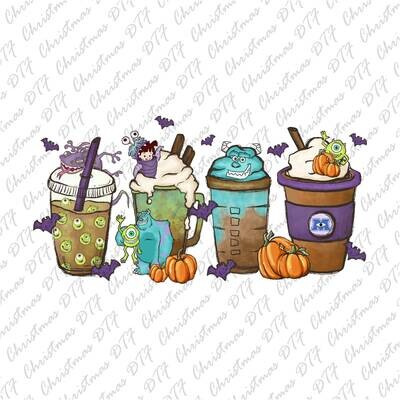 Monsters Fall Coffee Ready To Press DTF Transfers