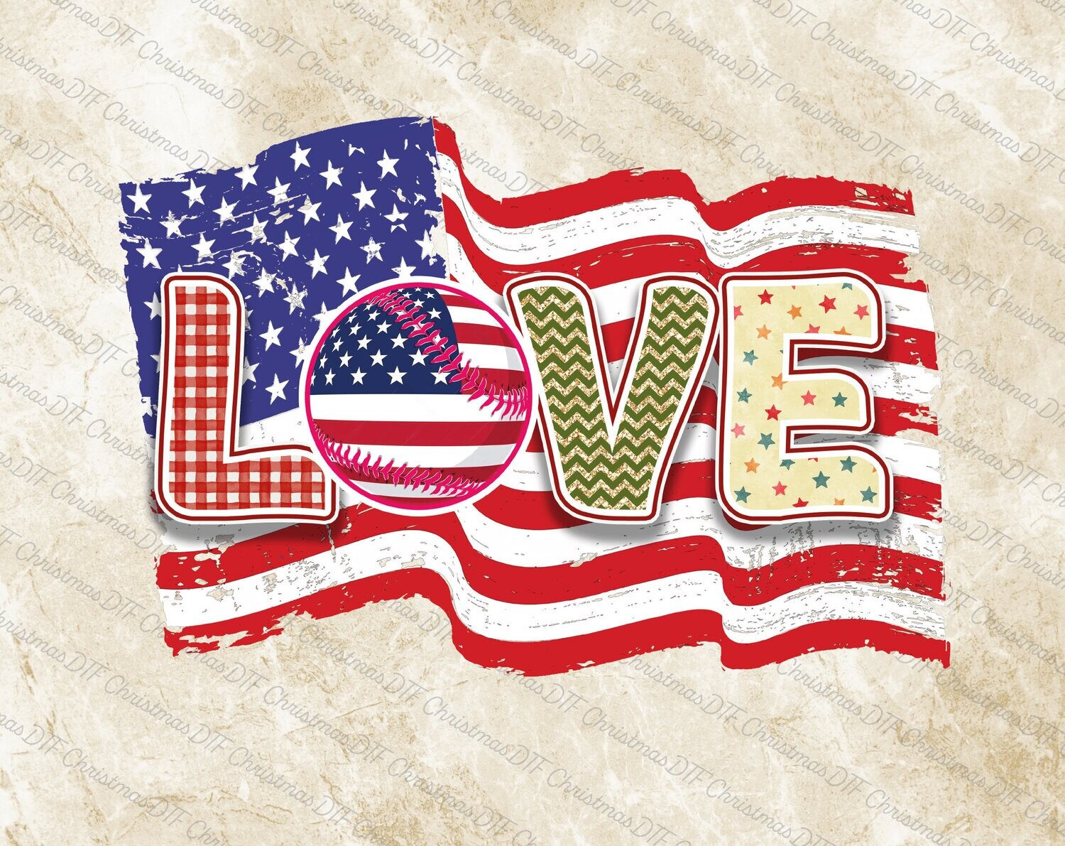 Love American Flag Ready To Press