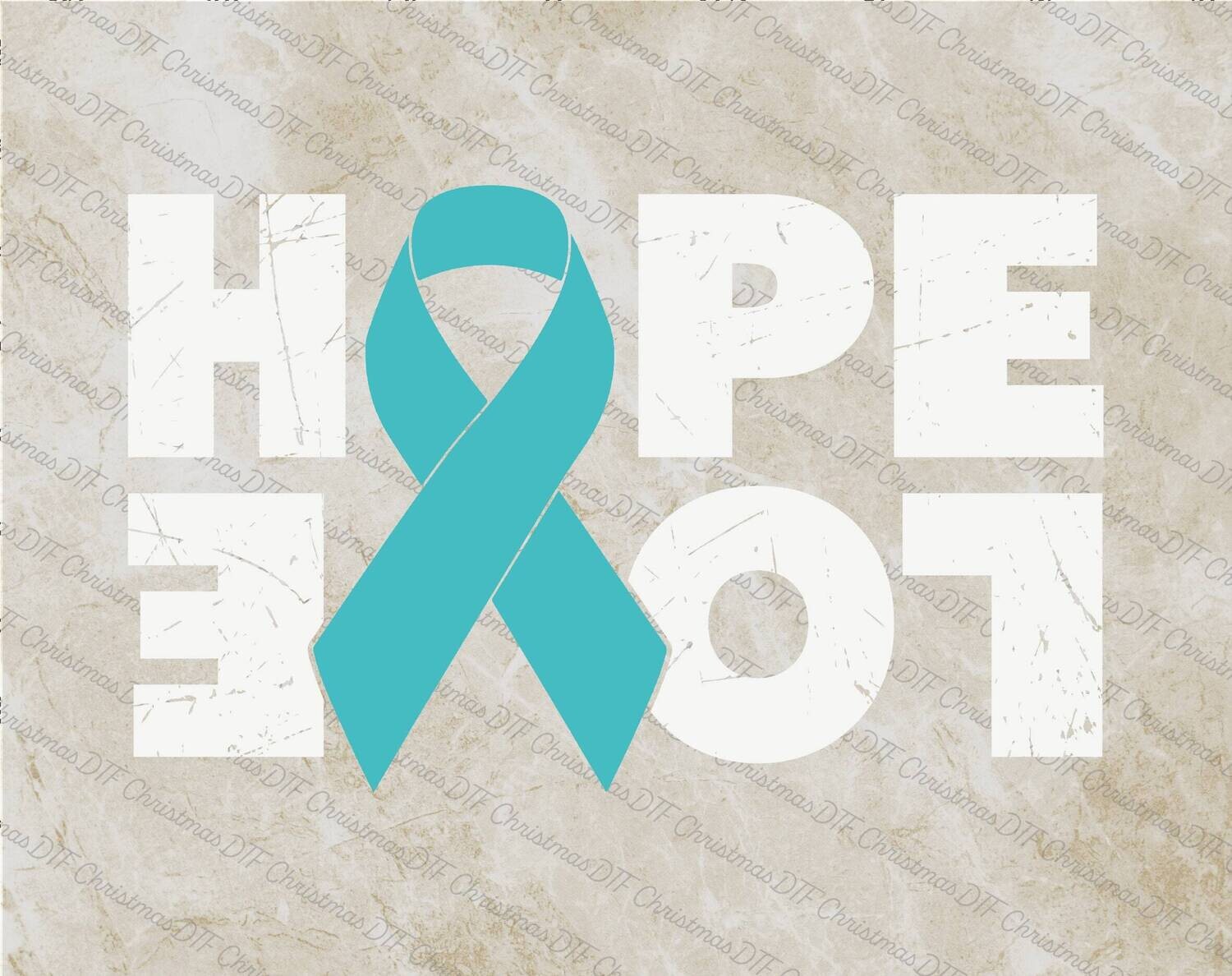 Hope Ribbon Breast Cancer PTSD Ready To Press
