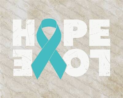 Hope Ribbon Breast Cancer PTSD Ready To Press