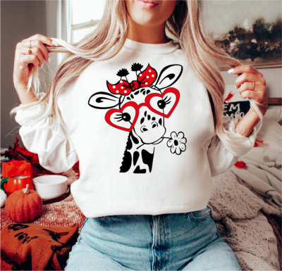 Valentines Day Love Giraffe Sweatshirt