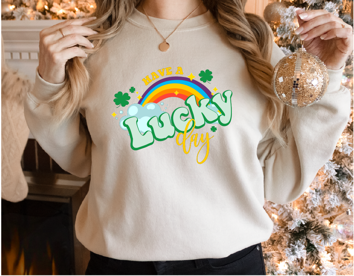 St Patricks Lucky Day Rainbow Sweatshirt