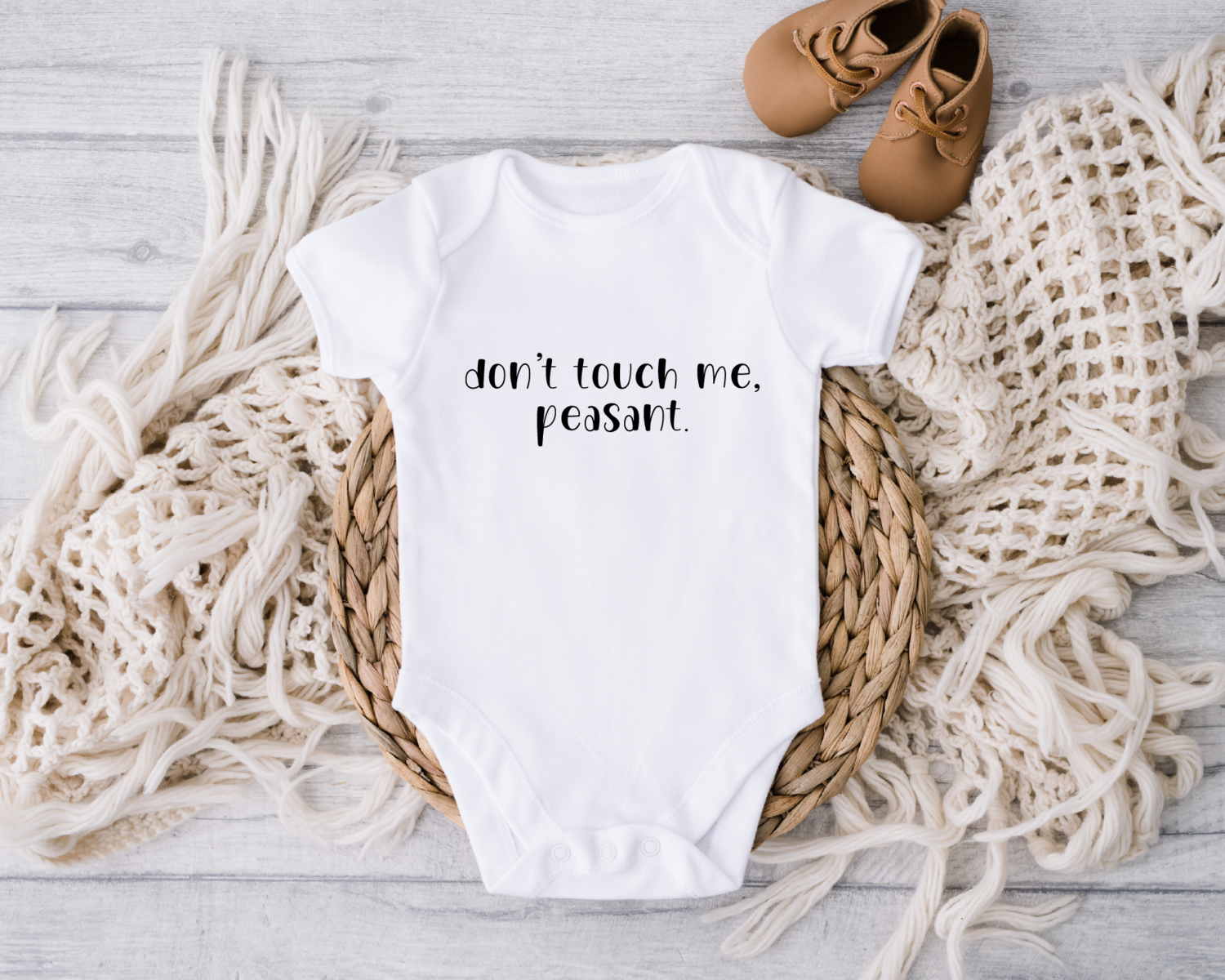 Don't Touch Me Peasant Bodysuit and Onesie