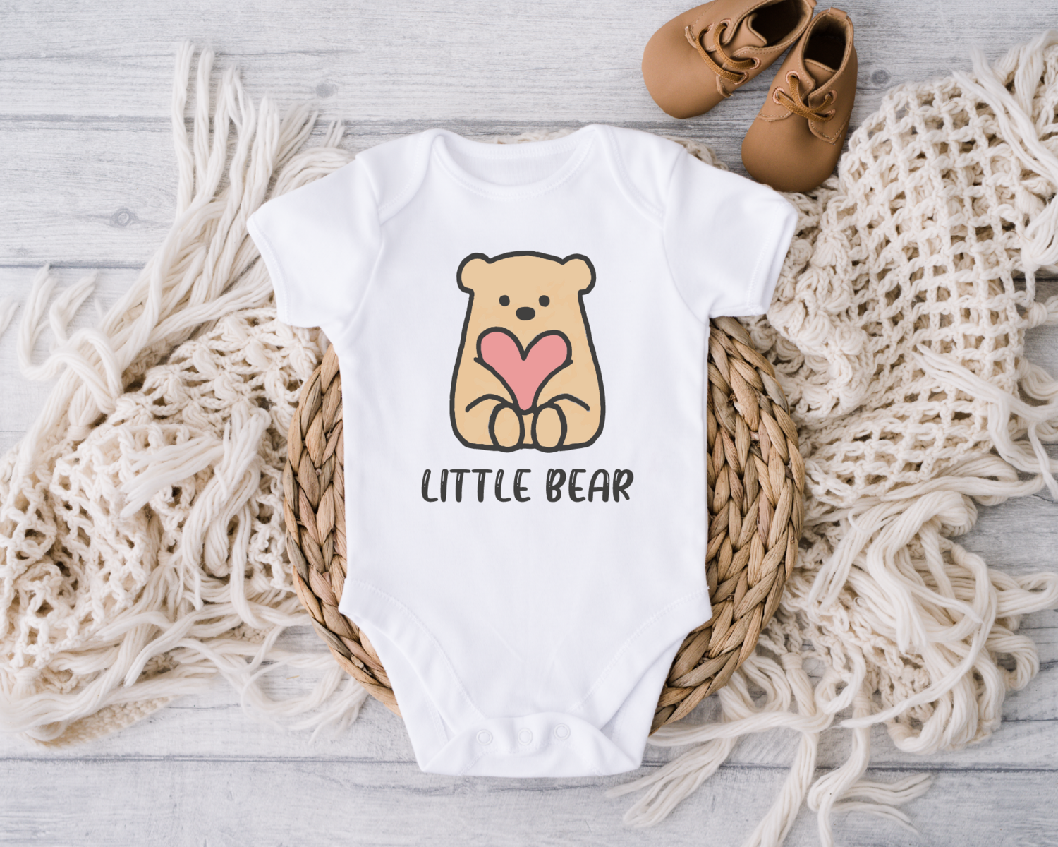 Little Bear Baby Onesie, Cute Bear Baby Bodysuits