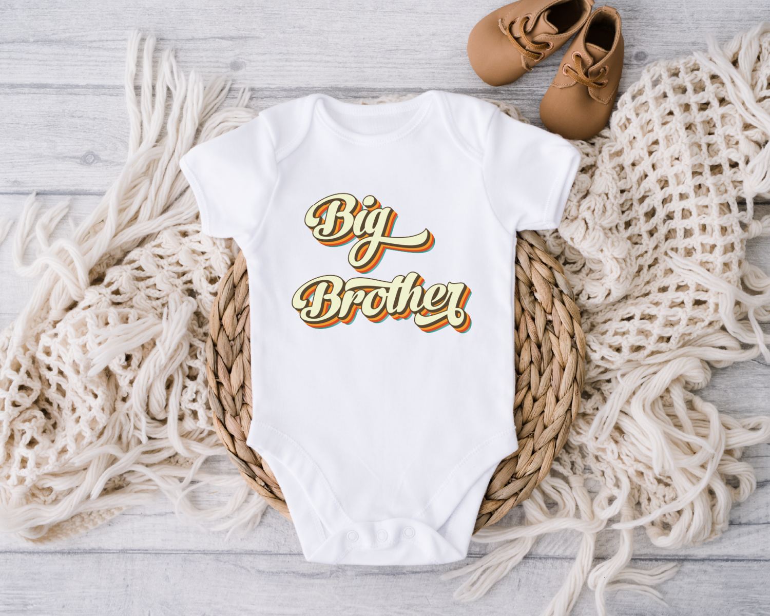 Retro Big Brother Toddler Shirt, Cute Big Brother Onesie