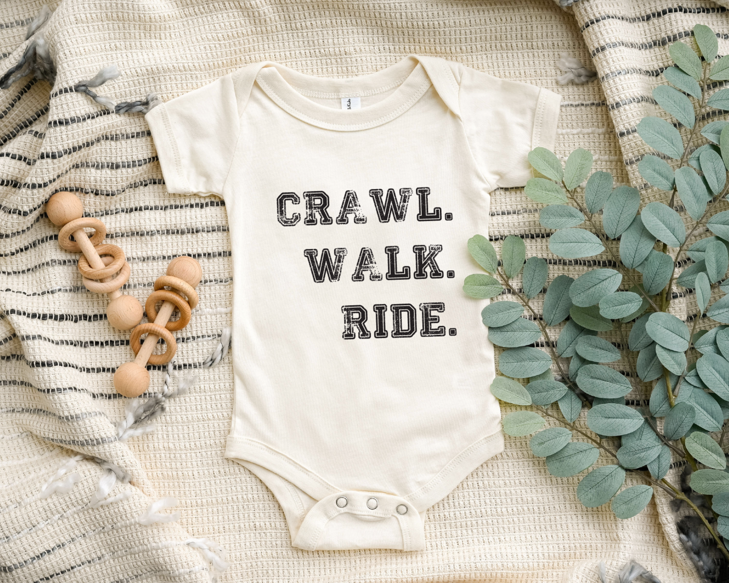 Ride Baby Onesie, Crawl-Walk-Ride Baby Bodysuit