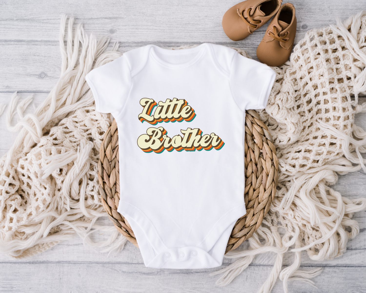 Retro Little Brother Toddler Shirt, Cute Little Brother Onesie