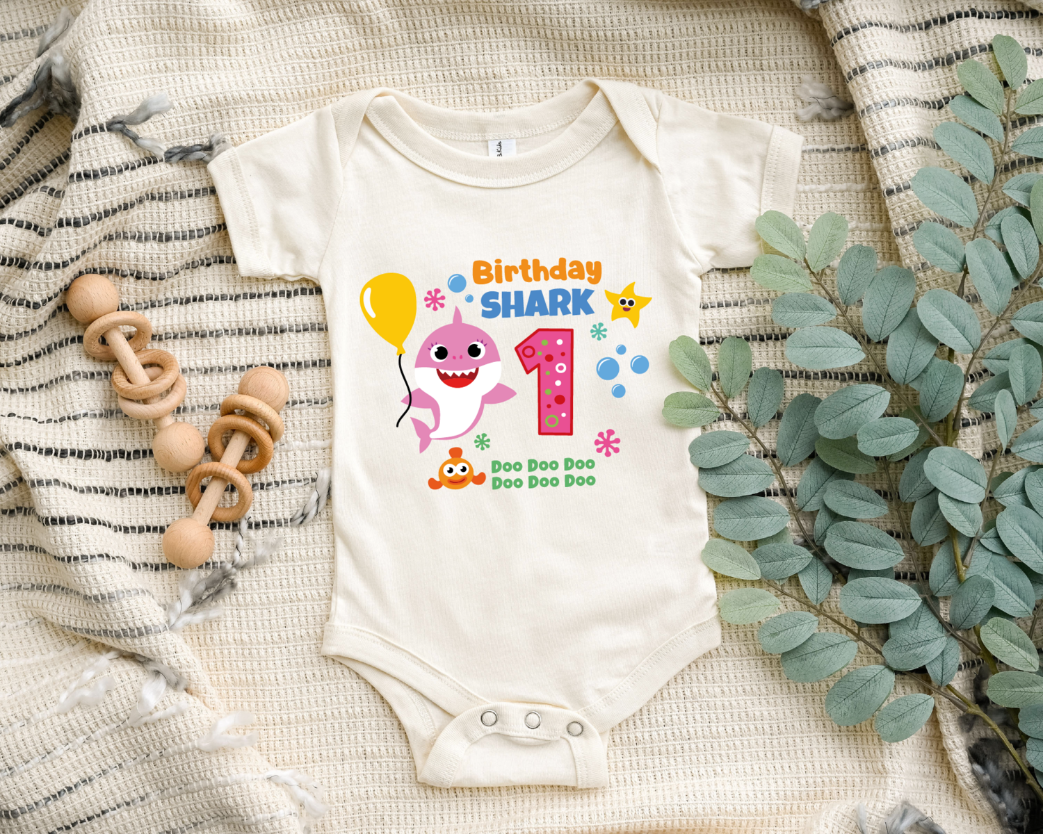 Custom Birthday Shark Unisex Toddler Boy Shirt