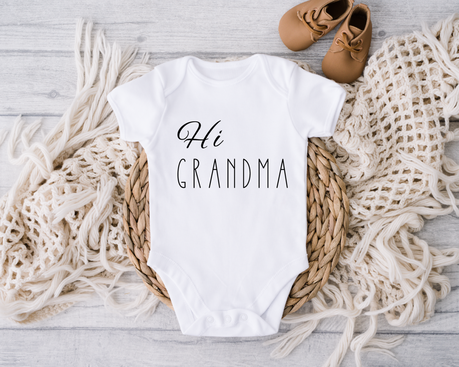 Grandma Onesie, Hi Grandma Baby Bodysuit