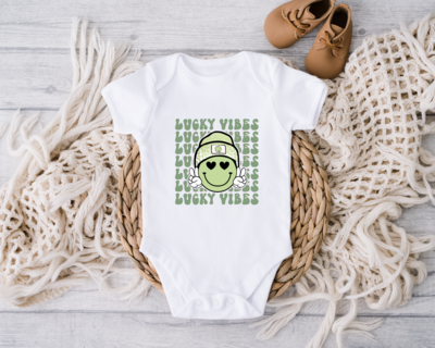 St Patrick Onesie, Lucky Vibes Toddler Shirt