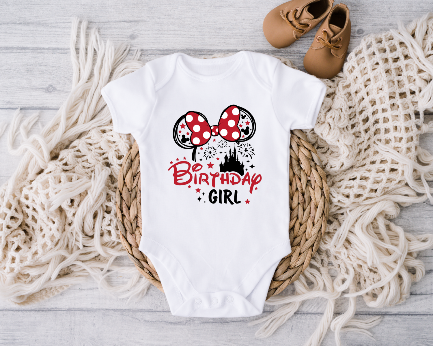 Disney Birthday Minnie Baby Girl Onesie, Toddler Shirt