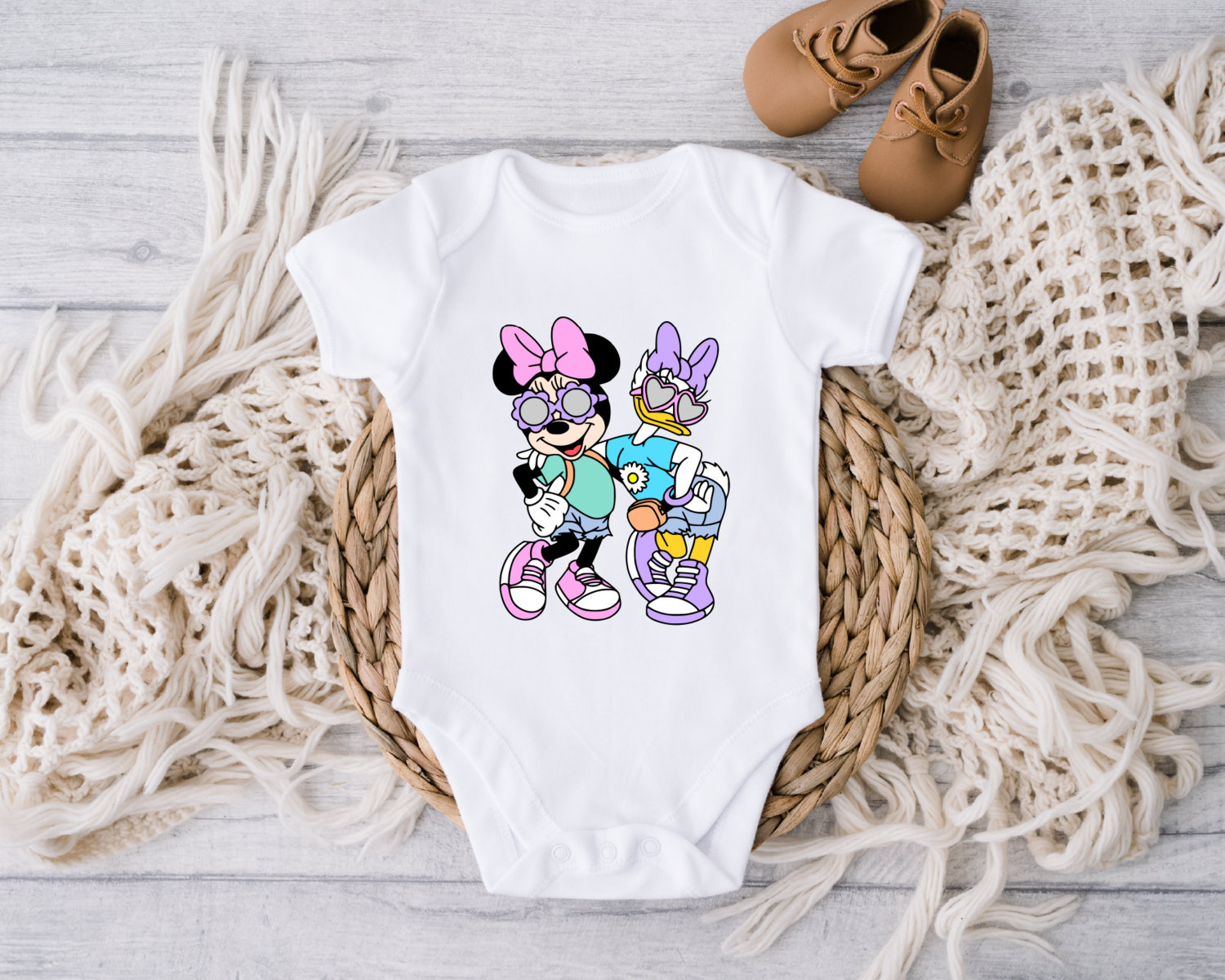 Disney Baby Onesie, Minnie and Daisy Baby Bodysuit