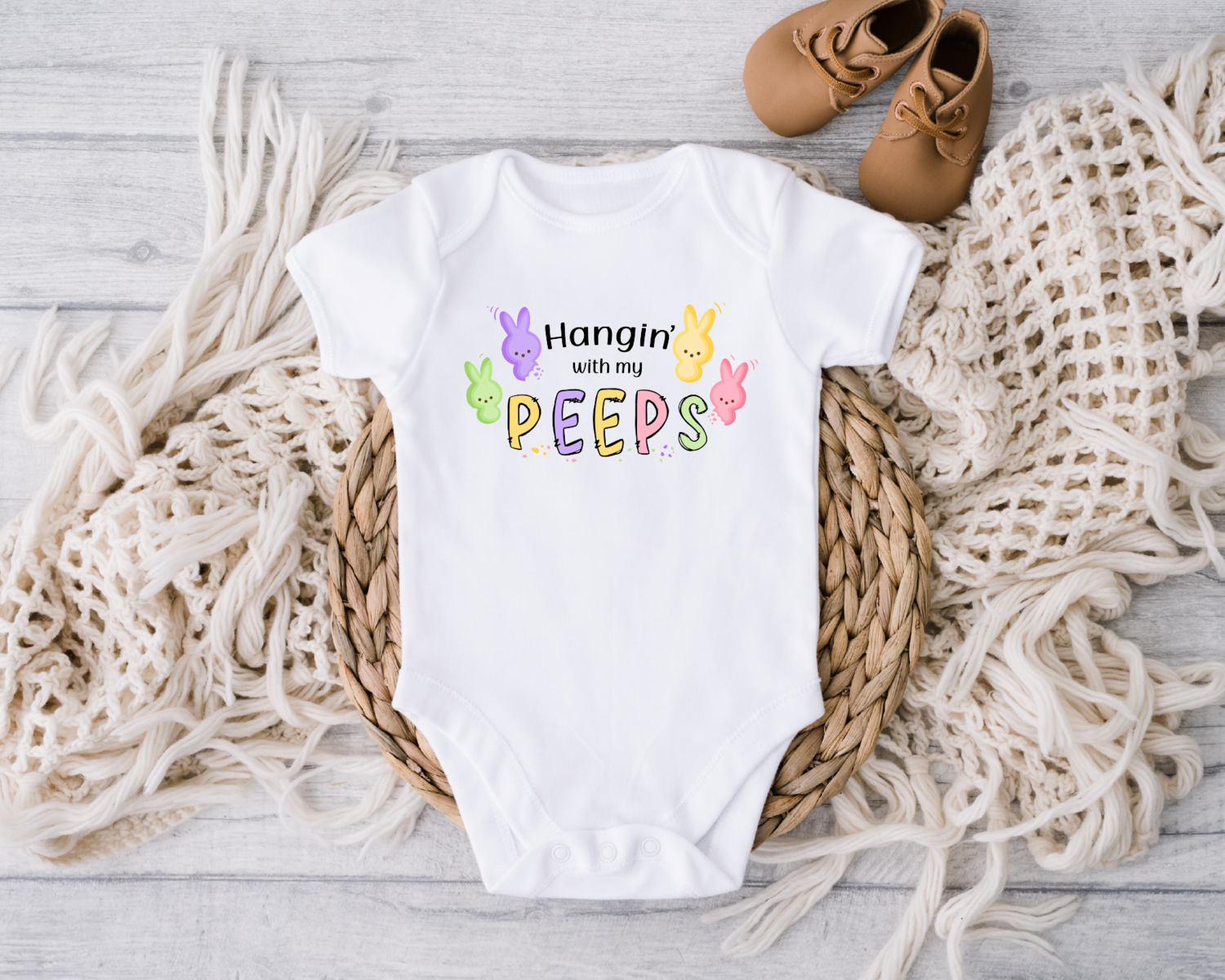 Cute Easter Peeps Baby Bodysuit, Easter Day Toddler Shirt