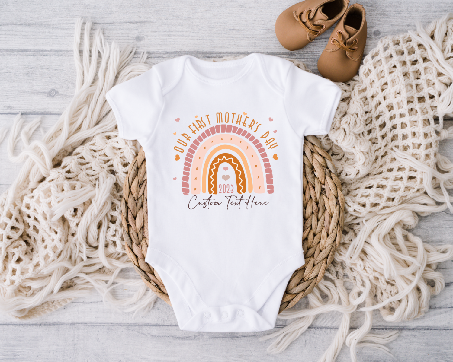 Custom First Mother's Day Baby Bodysuit