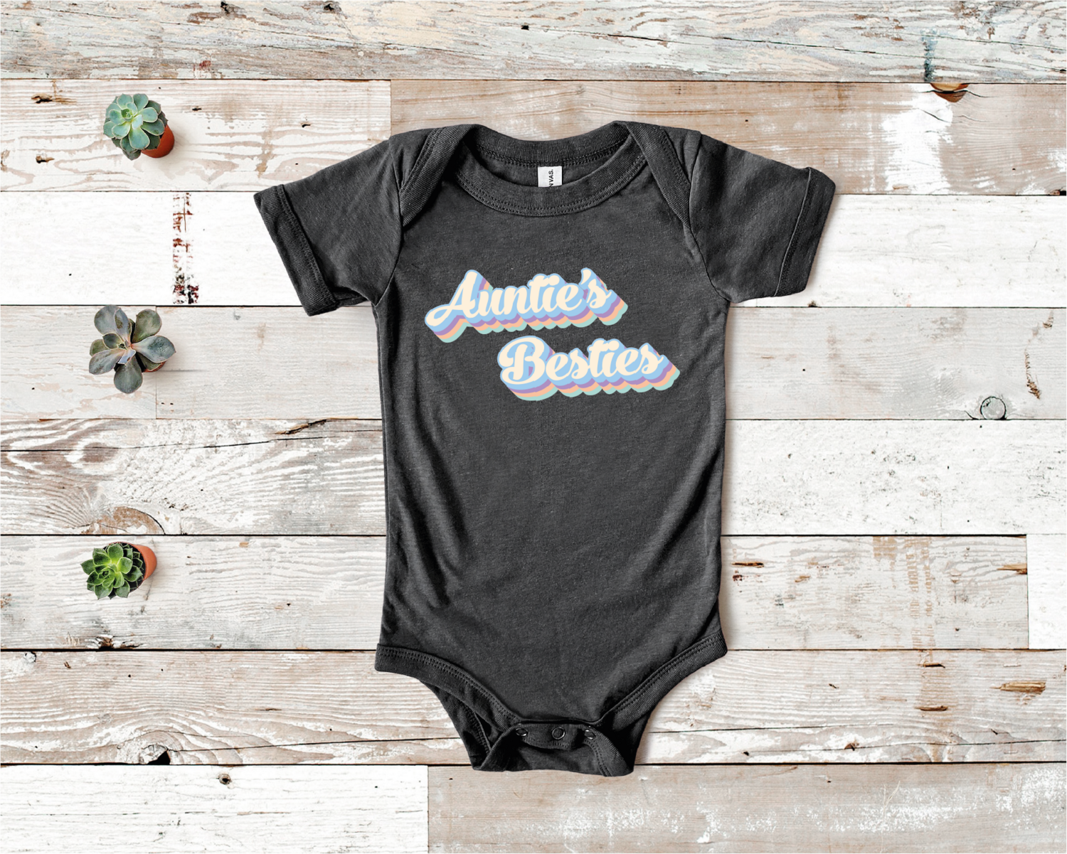 Retro Auntie's Bestie Baby Bodysuit, Baby Boy Onesie